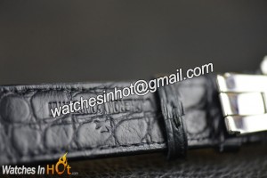 Black Leather Strap of Vacheron Constantin Replica Watch - Malte Tourbillon with Diamond Set
