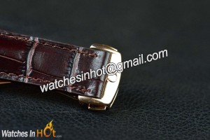 Brown Leather Strap on Omega Seamaster Auqa Terra Chronometer Replica Watch