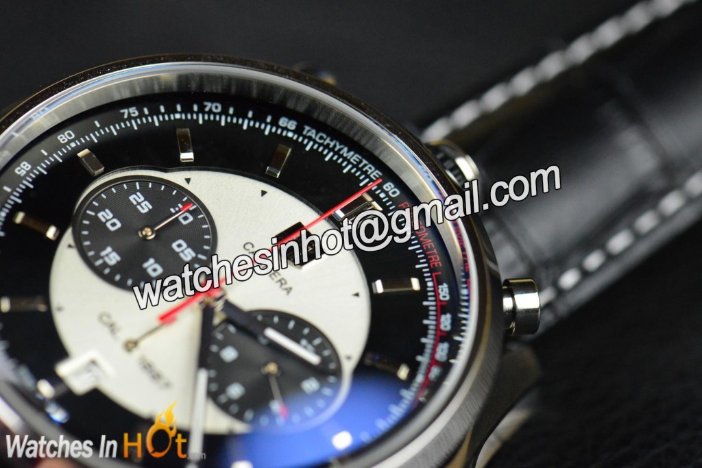 Durable Mineral Window Shields The Black/Silver Dial on TAG Heuer Carrera Calibre 1887 Chronograph Jack Heuer Edition Replica Watch